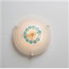 Generico Plafoniera da soffitto classica in vetro rotonda decorata bottone camera da letto, sala da pranzo, cucina, bagno, ingresso D 30 cm (Blu)