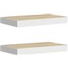 vidaXL Scaffali a Parete 2 pz Rovere e Bianco 50x23x3,8 cm in MDF