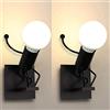 LZGS Go Swing Bands 2 Pcs Humanoid creative applique da parete moderna arte decorativa faretti murali industriali lampada max 60W E27 Lampadina per camera da letto camera dei bambini corridoio ristorante scale