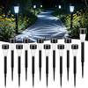 Aigostar 12 Pezzi Lampade Solari con Picchetto, Bianco Freddo 6500K, IP44 Impermeabili, Accensione Automatica, Lampade Solari per Esterno, Giardino, Cortile, Prato, Terrazzo, Vialetto, Aiuola