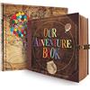 FEIYU BUY Our Adventure Book Diario Fotografico,Album Foto Souvenir Viaggio Stile Retrò, Libro Ospiti Vintage Fai da Te per Anniversari, Matrimoni, Scrittura di Viaggio. Regali Donne, Amici, Compleanni (Palla)