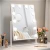 Dripex Specchio da Trucco con Luci, 41L x 30l cm Hollywood da Tavolo con Lampadine a 12 Led Tre Colori di Luce e Funzione di Luminosità Regolabile (Dimensioni con base: 48L x 36l cm)