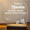 Generic Lampada led personalizzata, Luce notturna decorativa, Lampada notturna a led, base in legno e cavo usb. IDEA REGALO, MAMMA, Papà, NONNA,NONNI, (MIGLIOR MAESTRA)