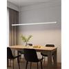 XIANHE LED lampadario moderno Cucina sala da pranzo Dimmerabile con Telecomando, 48W Lampada a Sospensione Tavolo da Pranzo Plafoniera Design Regolabile Altezza per Soggiorno Camera da letto(White,120cm)