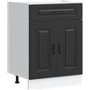vidaXL Base da Cucina Kalmar Nero in Legno Multistrato, Mobile Base lavello, Mobile Cucina Base con cassetto, Mobile Base lavello
