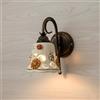 ILAB Applique a 1 luce in ferro battuto e ceramica realizzato e decorato artigianalmente coll. sofia