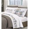 HomeLife Set Completo Lenzuola Matrimoniali Cotone Fantasia Made in Italy | Completo Letto Matrimoniale 100% Cotone, OEKO-TEX, Stampa Digitale, Lenzuolo Sopra, Sotto, 2 Federe | Koala, Beige