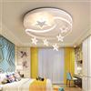 A.1.Coo Plafoniera Lampada LED Stelle E Luna Controllo Remoto Luci Della Stanza Dei Bambini Dimmerabile Rotondo Acrilico Lampada Soffitto Ragazza Camera Letto Protezione Degli Occhi Lampadario,Bianca,52cm