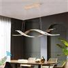 Lanekd Lampadario Soggiorno a Sospensione LED Sala da Pranzo Lampadari Moderno Spirale Design Lampada Dimmerabile Tavolo da Pranzo Lampada a Sospensione per Cucina Ufficio Cucina (Oro Rosa, L100CM)