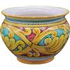 Sicilia Bedda - VASO IN CERAMICA DI CALTAGIRONE - Realizzato e Dipinto a Mano - Altezza 20 CM Diametro 26 CM (Maiolica Tradizionale)