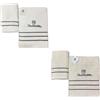Renato Balestra 2 Set di 2 Asciugamani da bagno (1 viso e 1 bidet) Ass (Bianco-Panna)