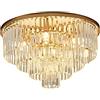 CuNtoHHH Lampada da soffitto Moderna in Cristallo Multistrato Lampada a Sospensione a LED di Lusso per Villa, Hotel, Soggiorno, Sala da Pranzo, Isola Cucina, Oro, 60 cm
