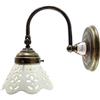 fd-bolletta arredamento e illuminazione applique da parete interni, lampada cucina,applique ottone, paralume ceramica ac4 Misure: Sporgenza 23cm, Ø paralume 13,5cm,Ø base 12cm