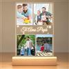 Jkolalin Regali Personalizzati per Papà/Bambini/Neonati, Cornice Personalizzata con Fotos, Placca Acrilica Personalizzata con Luce Notturna, Regalo Personalizzato per la Festa del Papà, Regalo Compleanno Papa
