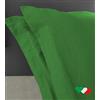 Home Tresor - Raffinata Coppia di Federe Cuscini Letto con Volant - 100% Puro Cotone - Made In Italy - 57 fili cm2 - cm. 52x82 - Color Prateria