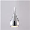 Elksdut Wmdtr Moderna Semplice Lampada A Sospensione A Soffitto con Paralume Curvilineo in Alluminio, Cucina A Isola, Soggiorno, Ufficio, Loft, Lampade A Sospensione, Attacco E27, Cromo - 1 Luce