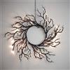 Lights4fun Ghirlanda di Halloween di Glitter Neri di 40 cm con 24 LED a Pile per Interni ed Esterni