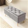 XDONE Pouf Rettangolare Contenitore Cassapanca Legno Interno Camera da Letto Panca Ingresso Piedini