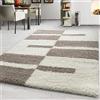 Teppium Tappeto per soggiorno a scacchi, cucina, camera da letto, sala da pranzo Tappeto a pelo lungo morbido, facile da pulire, altezza del pelo 30 mm Misurare: 280 x 370 cm Colore: Beige