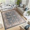 TAPISO Colorado Tappeto Pelo Corto Resistente Design Tradizionale Classico Blu Verde Motivo Floreale Ornamenti Cornice Bordo Scuro Camera Salotto Soggiorno Sala Oeko-Tex 120 x 170 cm