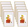 WOLTU Cornice per Foto 21x29,7 cm A4, Set di 10 da Parete e Tavolo, Cornice per Poster Oro in Plastica, Collage Foto Portafoto Montaggio Verticale o Orizzontale