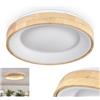 hofstein Plafoniera a LED Lockeby, in legno/metallo/plastica in bianco naturale/colorato, design scandinavo/moderno con paralume rotondo (Ø 30 cm), 1 lampadina, 18 watt, 1900 lumen, 3000 kelvin