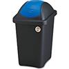 Stefanplast, Pattumiera Basculina multipat, portarifiuti, con Coperchio Basculante, Nero Blu, 29x39x50 cm