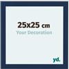 yd. Your Decoration - Cornice 25x25 cm - Blu Scuro Spazzato - Decorativa Parete in Legno con Vetro in acryl - Antiriflesso - 25x25 Cornice - Como