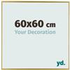yd. Your Decoration - Cornice 60x60 cm - Oro - Cornice Decorativa Parete in Plastica con Vetro in acryl - Antiriflesso - 60x60 Cornice - Evry