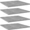 vidaXL Ripiani per Libreria 4pz Grigio Cemento 40x40x1,5cm Multistrato