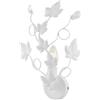 Be-Light Applique Shabby Edera 1 Luce Ferro Battuto Bianco Con Foglie E Cristalli