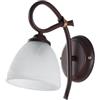 Be-Light Applique 1 Luce Ferro Battuto Laccato Nero e Ruggine Vetro Bianco Serie Dallas