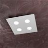 Top Light Plafoniera da soffitto quadrata 4 luci Area con attacco GX53, struttura colore grigio, design moderno 40x40x3cm