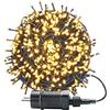UISEBRT Catena Luminosa esterno interno 30m - Decorazione per Halloween, Natale, Pasqua, Matrimonio, Festa, con 8 modalità di luce, impermeabile IP44 (30m 300LED, Bianco caldo)