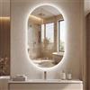 LIFEZEAL Ovale Specchio Bagno con Luce 90 x 55 cm, Specchio Bagno LED con 3 Colori e Luminosità Regolabile, Funzione Memoria, Anti-appannamento, Vetro Temperato per Ingresso (90 x 55 cm)