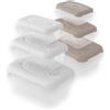 BELLI E FORTI Set 3 Pezzi Contenitore Frigobella in Plastica, Contenitori Plastica con Coperchio Bianco o Tortora, Ermetici per Alimenti Piccoli 0.50+1.00+1.90 LT. per Conservare il Cibo 23×16×10 cm