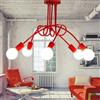 iDEGU 5 Luci Lampadario a Sospensione Retrò Lampada da Soffitto Industriale Paralume in Metallo E27 Lampada a Sospensione Moderna Plafoniera per Soggiorno, Camera da Letto (senza lampadine) (Rossa)