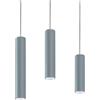 L+ Lampadario cucina moderno, Faretto led soffitto, in metallo, forma cilindro, GU10, da Soffitto, H30cm, diametro 6cm (Grigio, H30 cm)