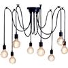 Mengjay Lampadario a Sospensione Vintage Industriale,Creativo Lampadario a Forma di Ragno DIY Lampada a Sospensione Classico,Plafoniera da Soffitto E27 per Camera da Letto Soggiorno (8 teste(200cm))