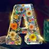 Generico Luce Notturna In Resina Floreale, Lettere In Resina Con Fiori Pressati Con Luce LED, Lampada Notturna Floreale Creativa, Luce Notturna Con Lettere Di Fiori Secchi, Regali Per La Festa Della Mamma