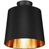 meineWunschleuchte Lampada da soffitto decorativa LAUREA con paralume in tessuto, diametro 30 cm, in nero e interno dorato, ambiente di luce unico in design pregiato