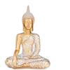 dszapaci Buddha figura d'oro 30cm figura seduta con decorazione a motivi bianchi statua