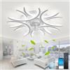 Fachae Lampadario Con Ventola A Soffitto,6 Velocità,Reversibile,Ventilatore Soffitto Con Luce E Telecomand,Funzione Di Memoria,Dimmerabile,Compatibile Con Alexa E Google Assistant, Bianco,Assistente Vocale