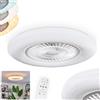 hofstein Ventilatore da soffitto a LED HOFSTEIN Benesal, ventilatore in metallo/plastica bianco, dimmerabile/controllabile con telecomando, plafoniera rotonda Ø 59 cm, 1 x 45 Watt, 2100 lumen, 2700-6500 Kelvin