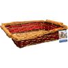 Sicignano Casalinghi Ingrosso Casalinghi Sicignano Cesto in Vimini Decorativo, per Regalo, Festività, Pasqua, Natale, con Accessori Opzionali per Confezione (Miele Oro Rosso, cm.46x34x13h - Rettangolare)
