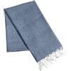 HOME ZEN HOUSEHOLD LINEN Pareo Telo Fouta Unisex in Cotone Riciclato, 90x170 cm, Assorbente, Multicolore, per Mare, Spiaggia e Piscina ART REANA (BLU)