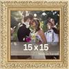 Victor Rubens Cornice portafoto, 15 x 15 cm, verde e oro, telaio: 30 x 20 mm, con vero vetro, stile barocco vintage, quadrata