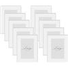 WOLTU Set di 10 Cornice Foto, Portafoto A4 21x29,7cm, Cornice Argentato in Alluminio, Cornici per Documenti, Cornice per Foto da Parete o da Tavolo, Frontale Trasparente in plastica, BR9956sb-10