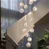 KAUCQI Lampadario Plafoniera LED con 15 Sfere di Vetro, Lampada a Sospensione LED per Scale, 75W Lampadario Creativo Gypsophila, Lunghezza Regolabile, Plafoniere per Ville Moderne, Soggiorni e Scale