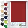 Sonello Tenda a rullo oscurante Klemmfix senza Forare 45cm x 130cm Rosso, tenda avvolgibile oscurante con morsetti e con catenella per finestre e porte, Blackout, opaco, Protezione Solare